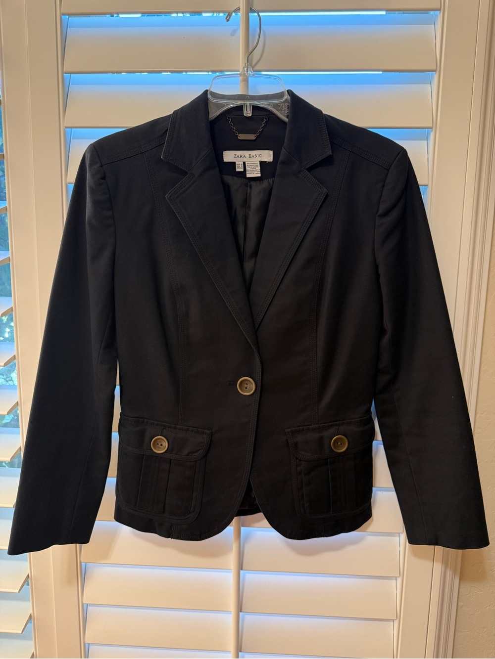 Zara Basic Women's Black/navy Tailored Blazer